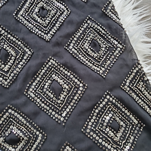 Amuse Society Black Shine On Beaded Slip Mini Dress - Picture 8 of 8